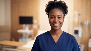 Close,Up,Of,Black,British,Nurse,In,A,Private,Hospital